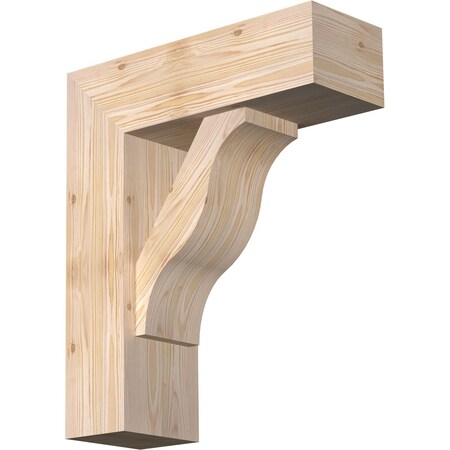 Ekena Millwork Funston Block Smooth Bracket w/ Offset Brace, Douglas Fir, 7 1/2"W x 22"D x 26"H BKT0806X22X26FST05SDF